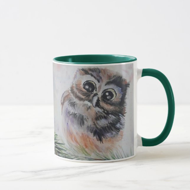 Caneca de Café com Coruja Fofa (Direita)