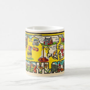 Caneca de café com decalque vintage de Maryland