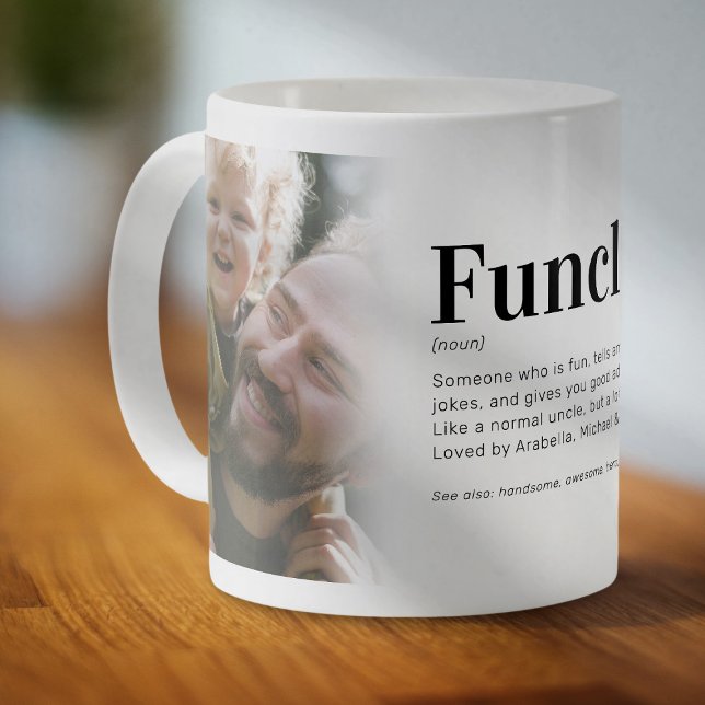 Caneca de Café com Definição Divertida de Tio Func (Criador carregado)