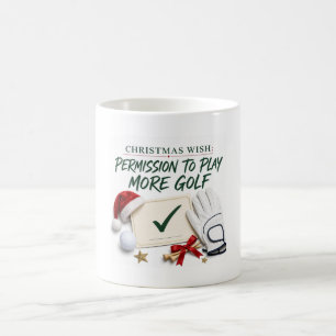 Caneca de café com desejos de Natal de golfe com b