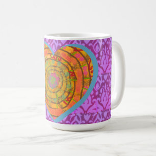 Caneca de Café com Desenho de Coração Asteca