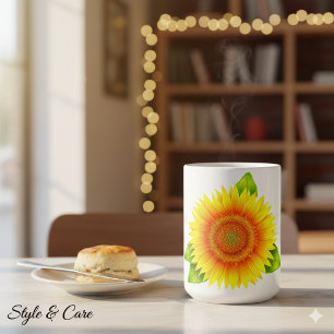 Caneca de Café com Desenho Floral Elegante Marca G