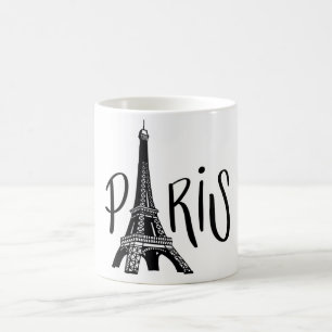 Caneca de café com design da Torre Eiffel de Paris