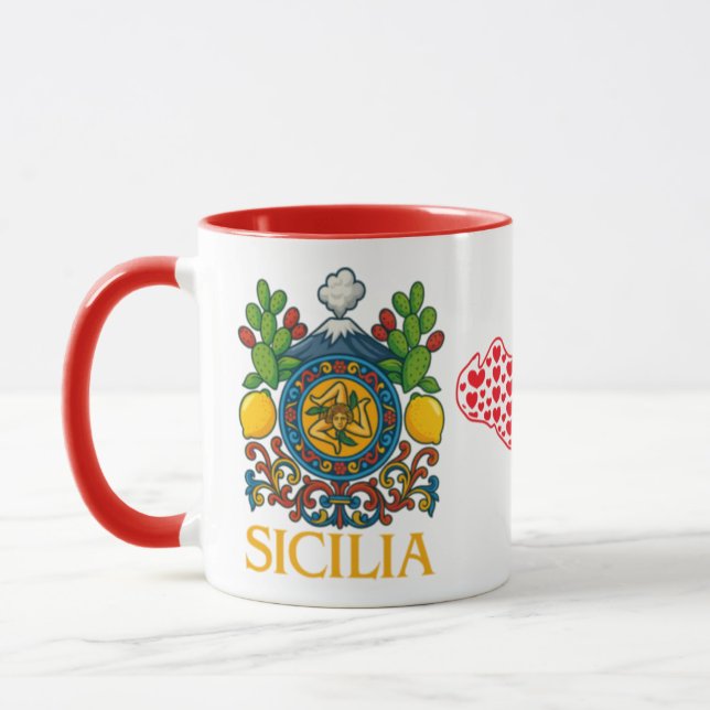 Caneca de Café com Design da Trinacria Siciliana (Esquerda)