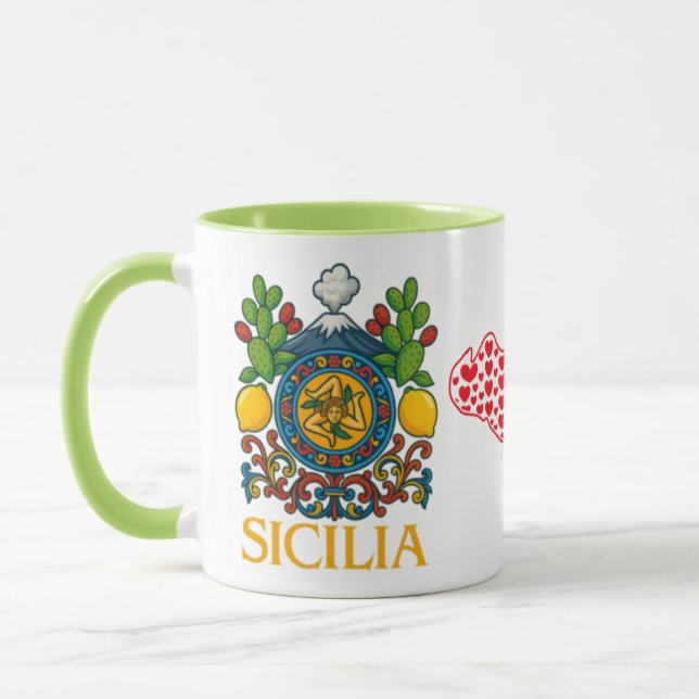 Caneca de Café com Design da Trinacria Siciliana (Esquerda)