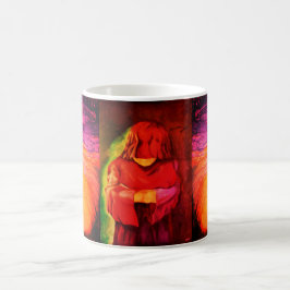 caneca de café com design de arte Em admiração e e