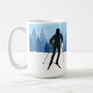 Caneca de Café com Design de Esqui Cross Country