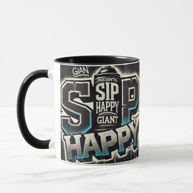 Caneca de Café com Design Elegante Sip Happy  (Esquerda)