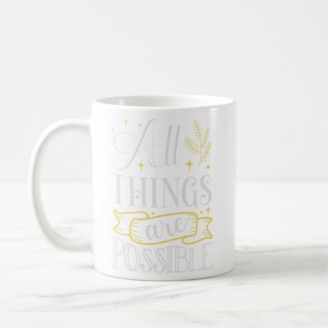 Caneca De Café Com DEUS, tudo é possível (Esquerda)