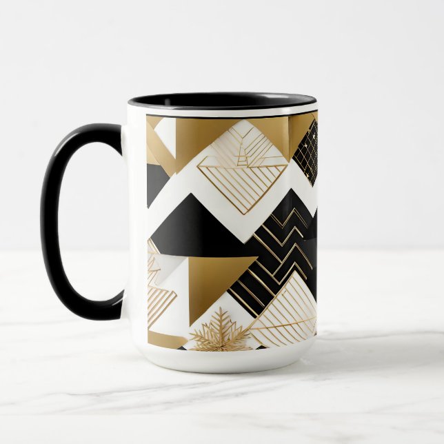 caneca de café com diamantes de natal abstratos (Esquerda)
