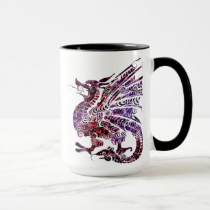 Caneca de café com dragão púrpura