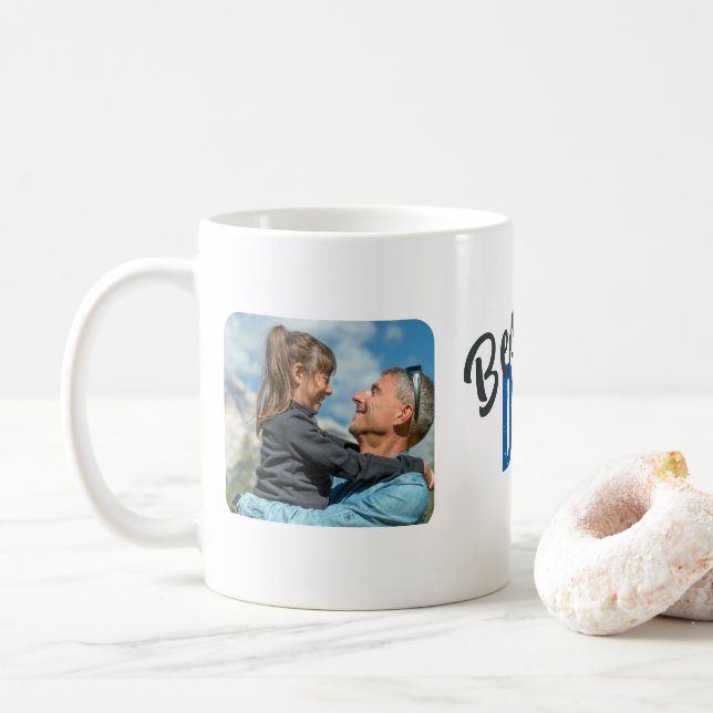 Caneca de Café com Duas Fotos do Melhor Pai Modern (Com Donut)