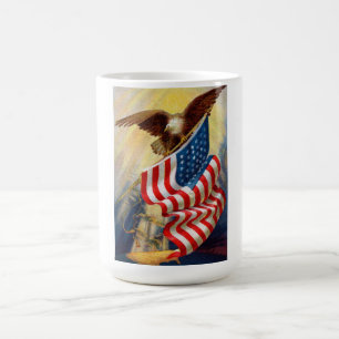 Caneca de café com EAGLE que DEFENDE A LIBERDADE