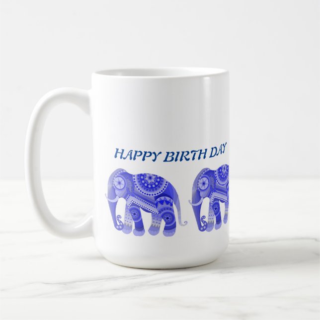 CANECA DE CAFÉ COM ELEFANTE AZUL REFRESCANTE (Esquerda)