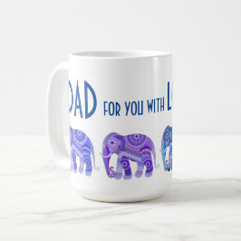 CANECA DE CAFÉ COM ELEFANTES AZUIS REFRESCANTES