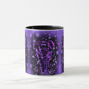 Caneca de Café com Elefantes Roxos