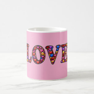 Caneca de Café com Emoji de Amor Rosa