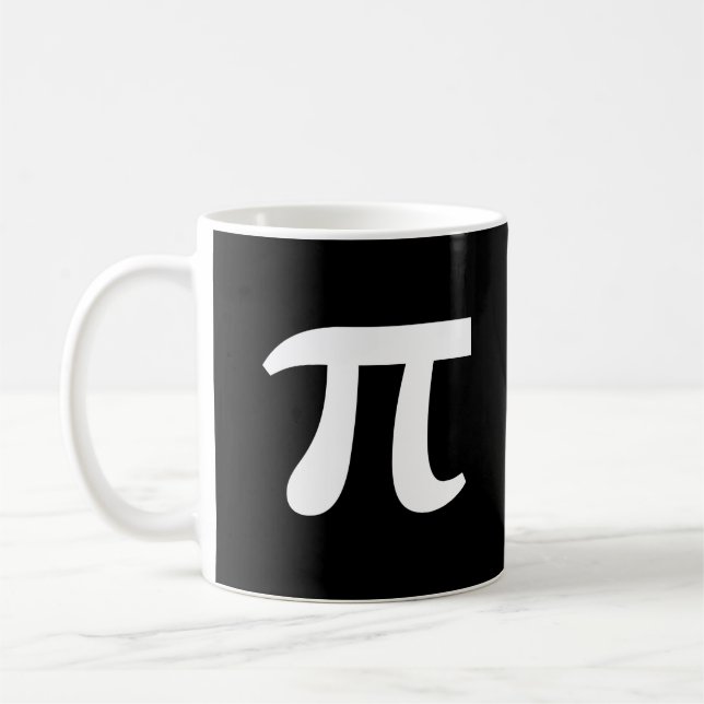 Caneca de Café com Escrita Branca π Pi (Esquerda)