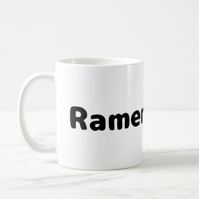 Caneca de Café com Escrita Preta - Amante de Ramen (Esquerda)