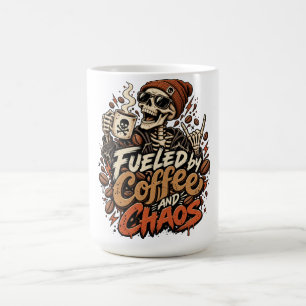 Caneca de Café com Esqueleto Energizado por Café e