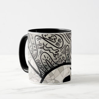 Caneca de Café com Estampa Colorida de Doodle | De