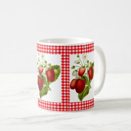 Caneca de Café com Estampa de Gingham Vermelho e M