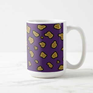 Caneca de Café com Estampa de Leopardo Roxo