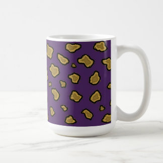 Caneca de Café com Estampa de Leopardo Roxo