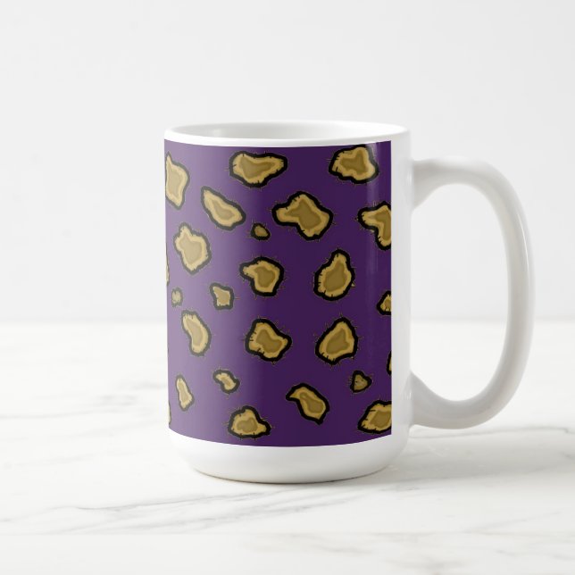 Caneca de Café com Estampa de Leopardo Roxo (Direita)