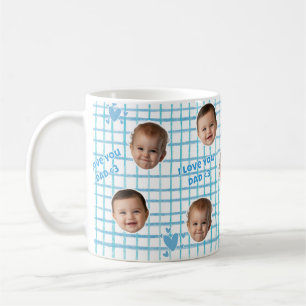 Caneca de Café com Estampa Xadrez Azul Personaliza