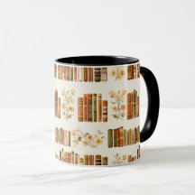 Caneca de Café com Estética de Biblioteca Aconcheg