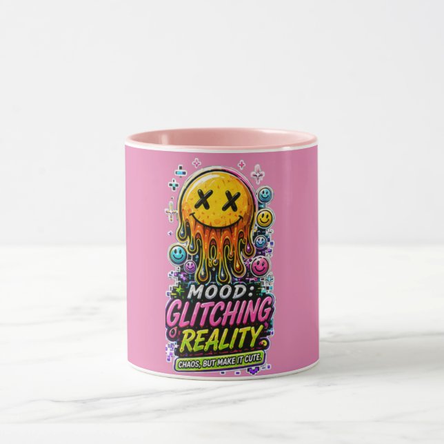 Caneca de Café com Falha Cibernética Y2K (Centro)