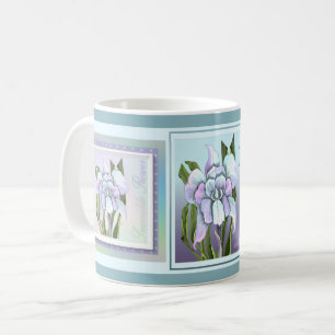 Caneca de café com flor de escória