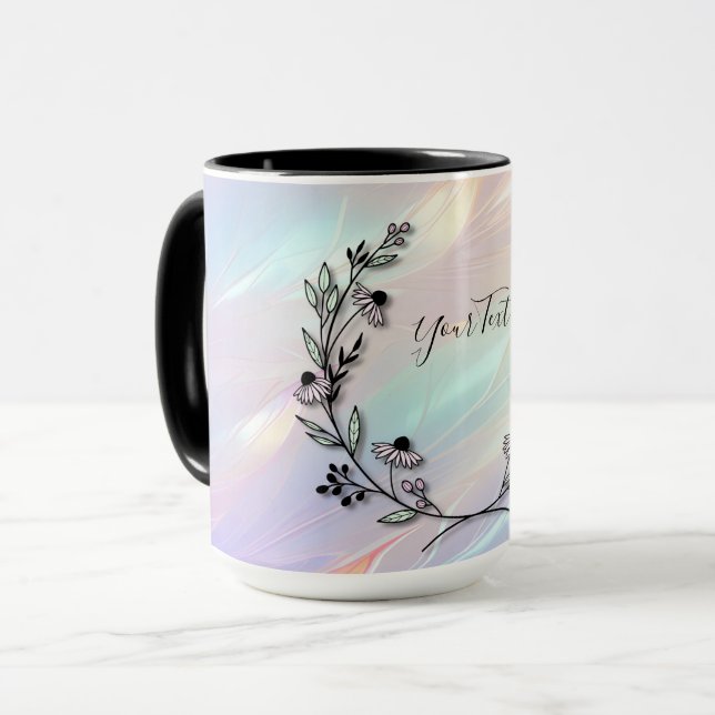Caneca de Café com Flor Minimalista (Frente Esquerda)