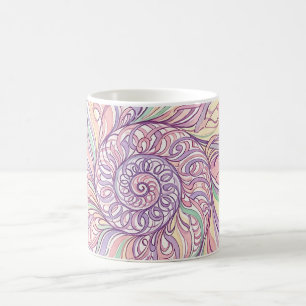 Caneca de Café com Fluxo de Tinta Espiral de Conch