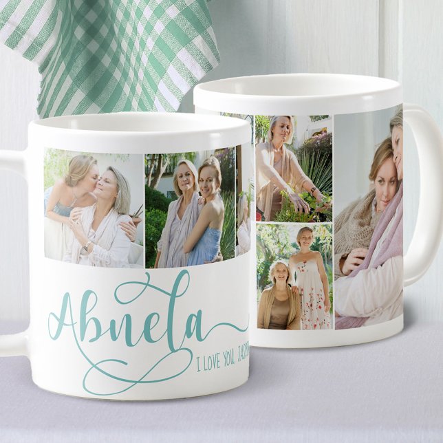 Caneca de Café com Foto Abuela Caligrafia Eu Te Am (Criador carregado)