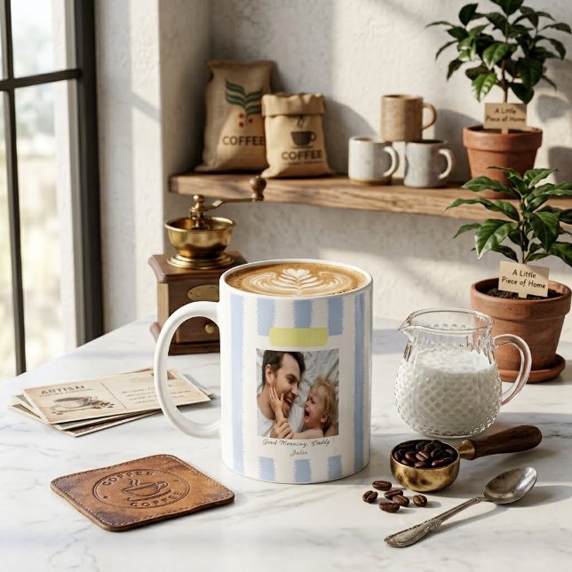 Caneca de Café com Foto "Bom Dia Papai" Presente (Criador carregado)