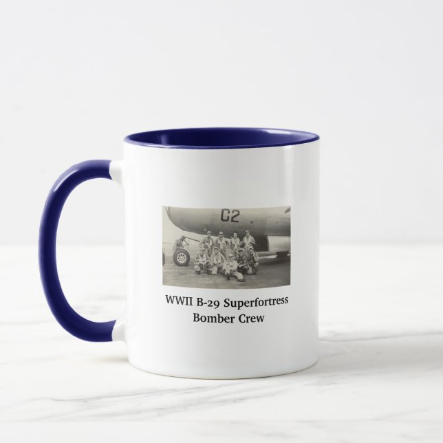 Caneca de café com foto da tripulação do bombardei (Esquerda)