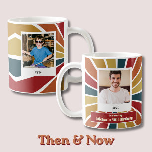 Caneca de Café com Foto de Aniversário de 40 Anos