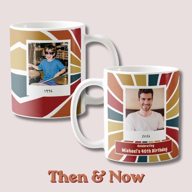 Caneca de Café com Foto de Aniversário de 40 Anos  (Criador carregado)