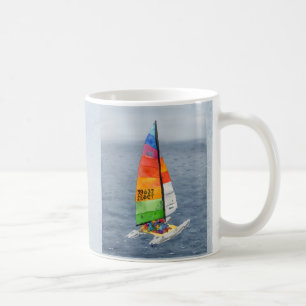 Caneca de Café com Foto de Catamarã Náutico à Vela