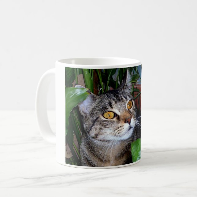 Caneca de Café com Foto do Seu Gato (Frente Esquerda)