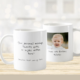 Caneca de café com foto e mensagem personalizadas