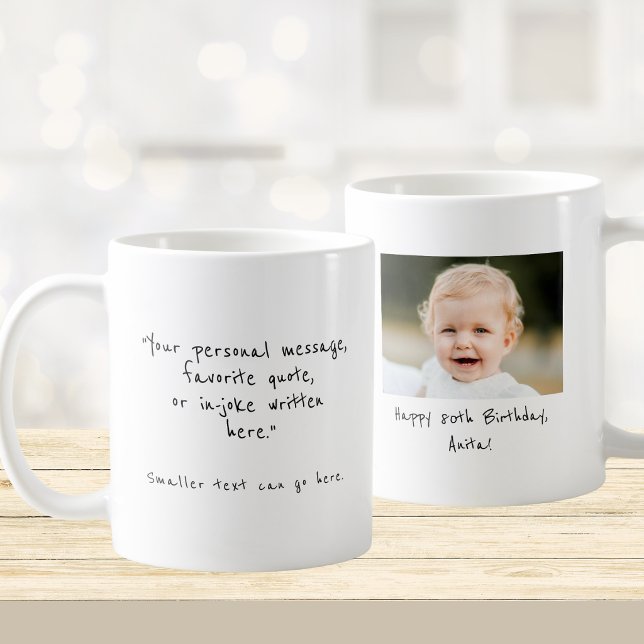 Caneca de café com foto e mensagem personalizadas  (Criador carregado)