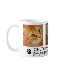 Caneca de Café com Foto Memorial de Gato Pawprints