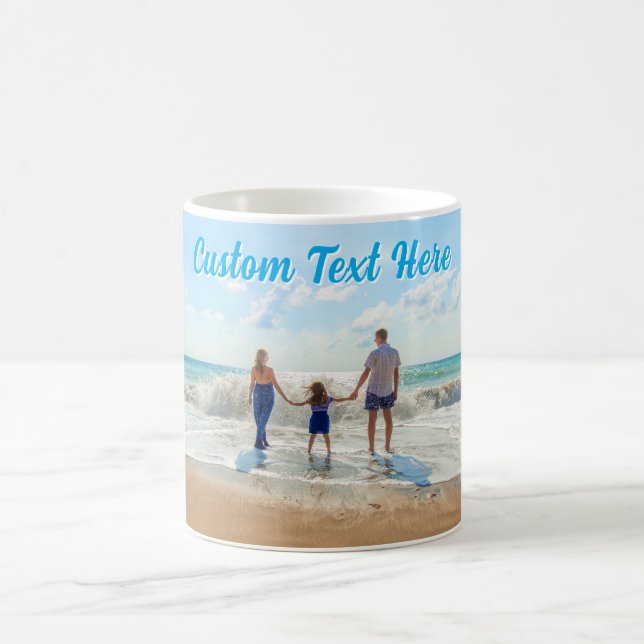 Caneca de Café com Foto Personalizada com Texto (Centro)