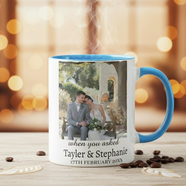 Caneca de Café com Foto Personalizada de Noivado e (Criador carregado)