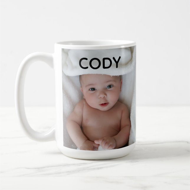 CANECA DE CAFÉ COM FOTO PERSONALIZADA PARA BEBÊ NO (Esquerda)