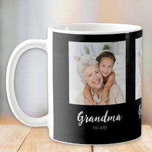 Caneca de Café com Foto Preta 3 Rótulo de Avó Esta