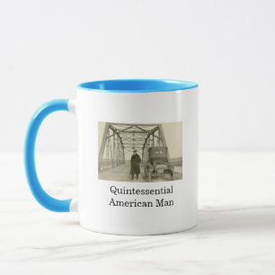 Caneca de Café com Foto Real de Homem Americano